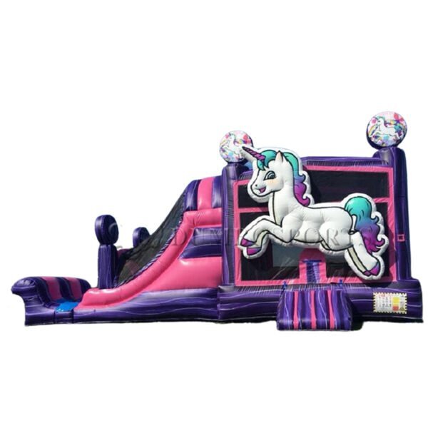 unicorn bounce house with slide