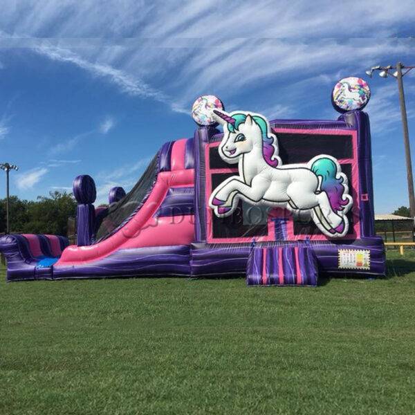 unicorn bounce house with slide - Image 2